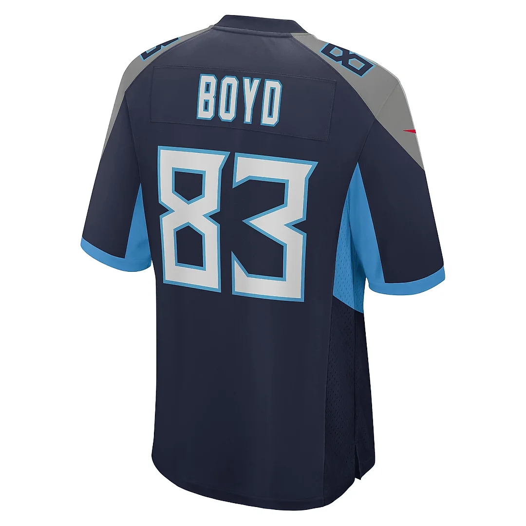 Zennovawear Men's Tennessee Titans Tyler Boyd Navy Game Jersey