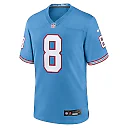 Zennovawear Men's Tennessee Titans Will Levis Light Blue Oilers Throwback Player Game Jersey