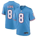 Zennovawear Men's Tennessee Titans Will Levis Light Blue Oilers Throwback Player Game Jersey