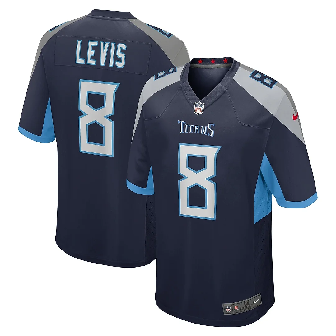 Zennovawear Men's Tennessee Titans Will Levis Navy Game Jersey