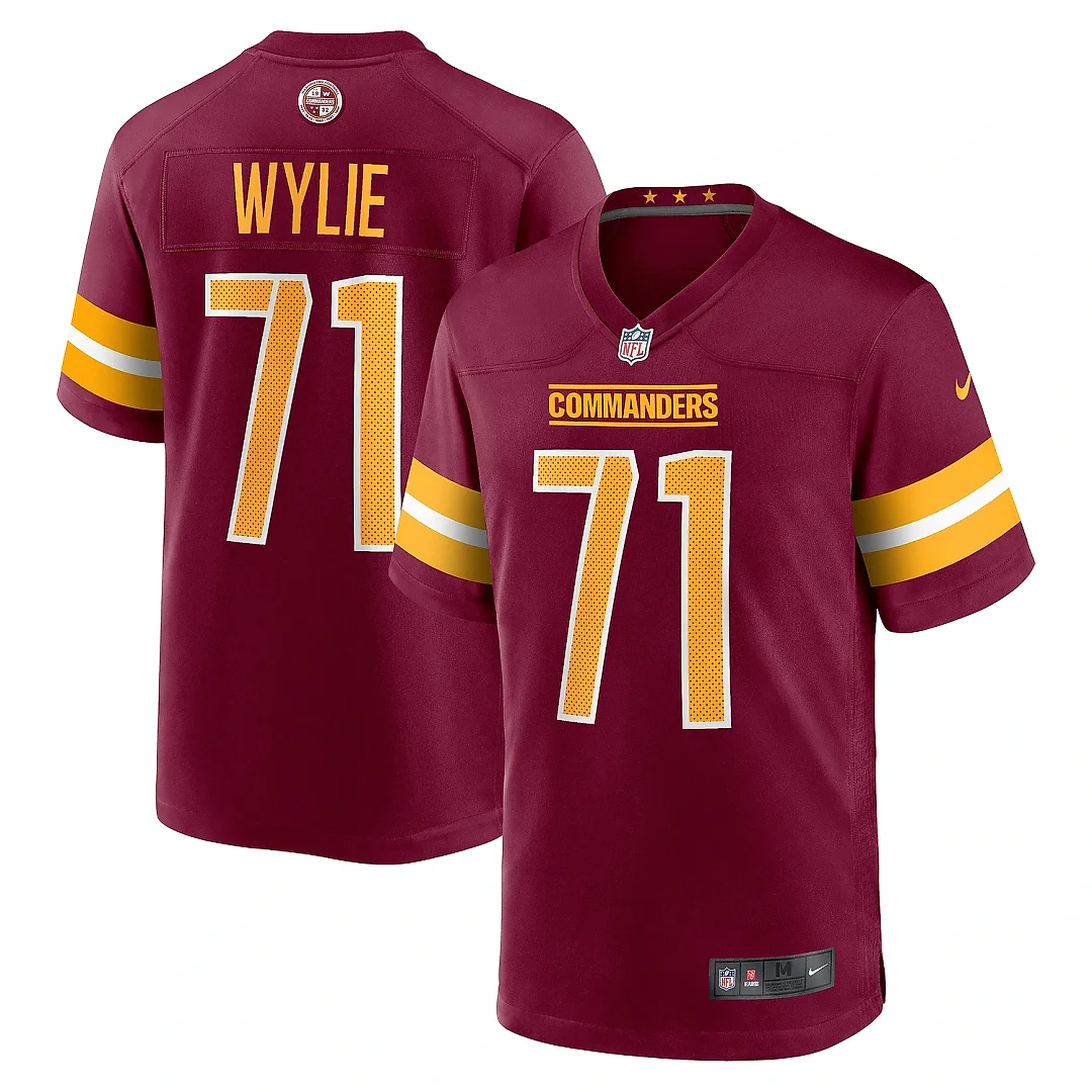 Zennovawear Men's Washington Commanders Andrew Wylie Burgundy Game Player Jersey