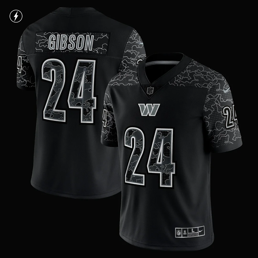 Zennovawear Men's Washington Commanders Antonio Gibson Black RFLCTV Limited Jersey