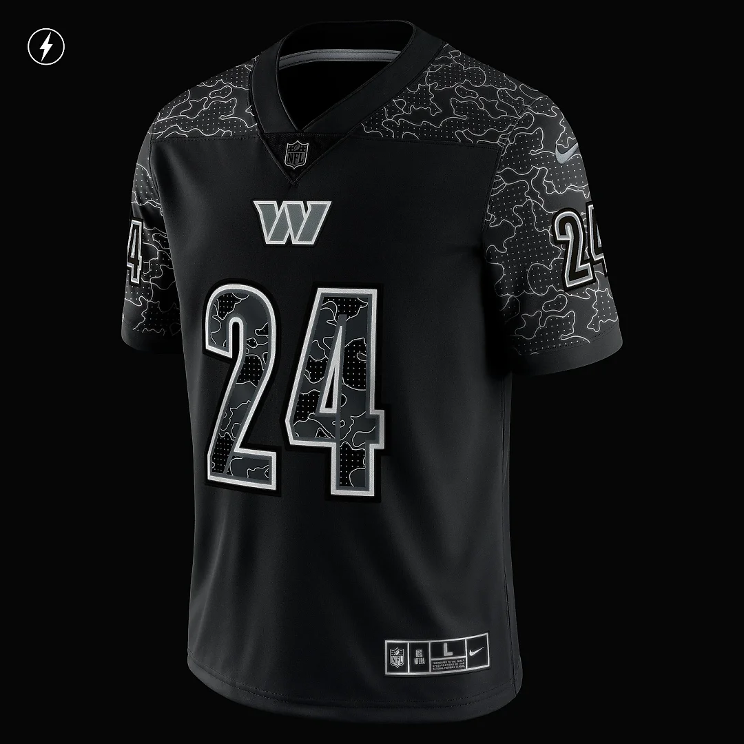 Zennovawear Men's Washington Commanders Antonio Gibson Black RFLCTV Limited Jersey