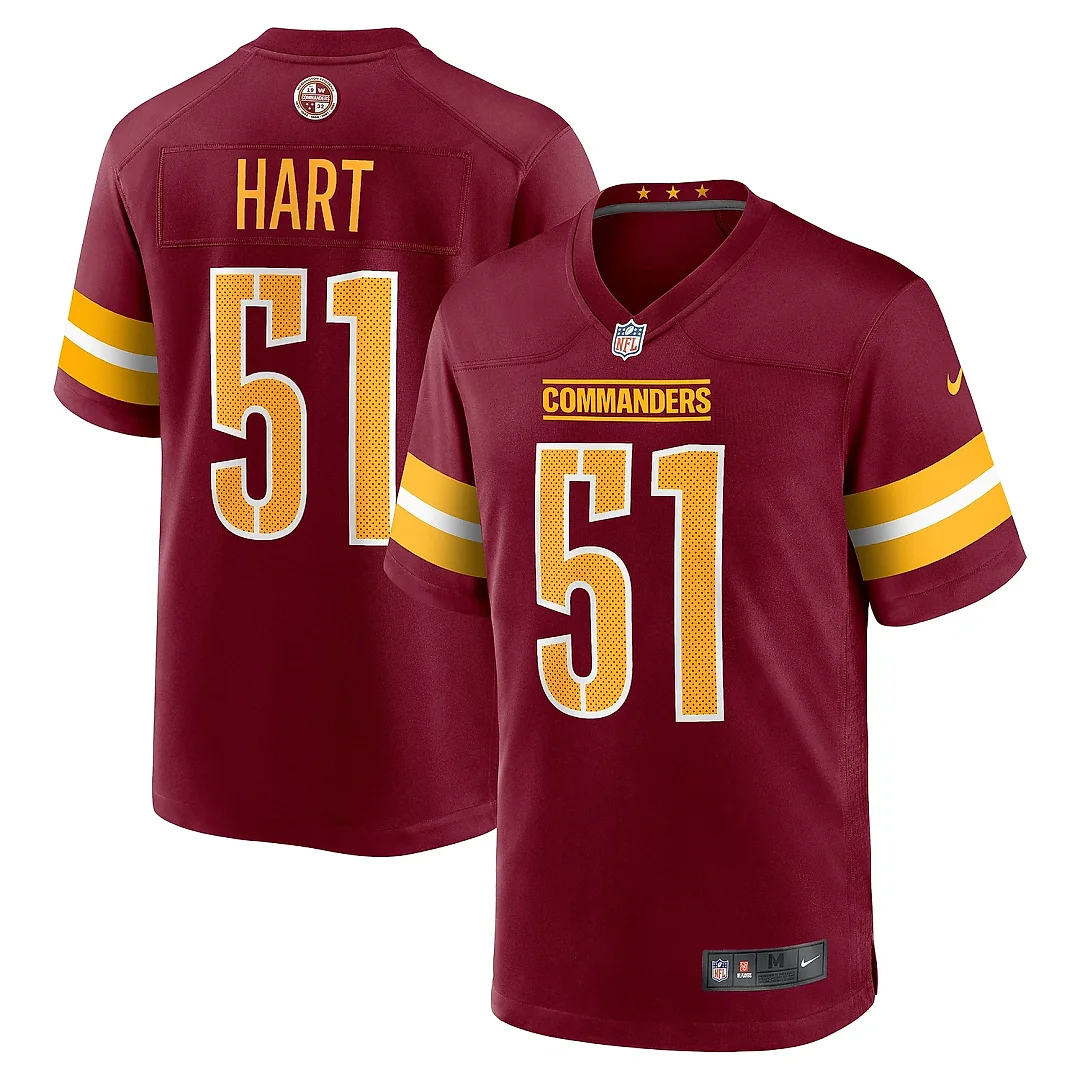 Zennovawear Men's Washington Commanders Bobby Hart Burgundy Game Jersey
