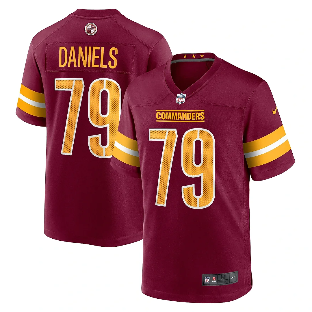 Zennovawear Men's Washington Commanders Braeden Daniels Burgundy Team Game Jersey