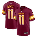 Zennovawear Men's Washington Commanders Carson Wentz Burgundy Game Jersey