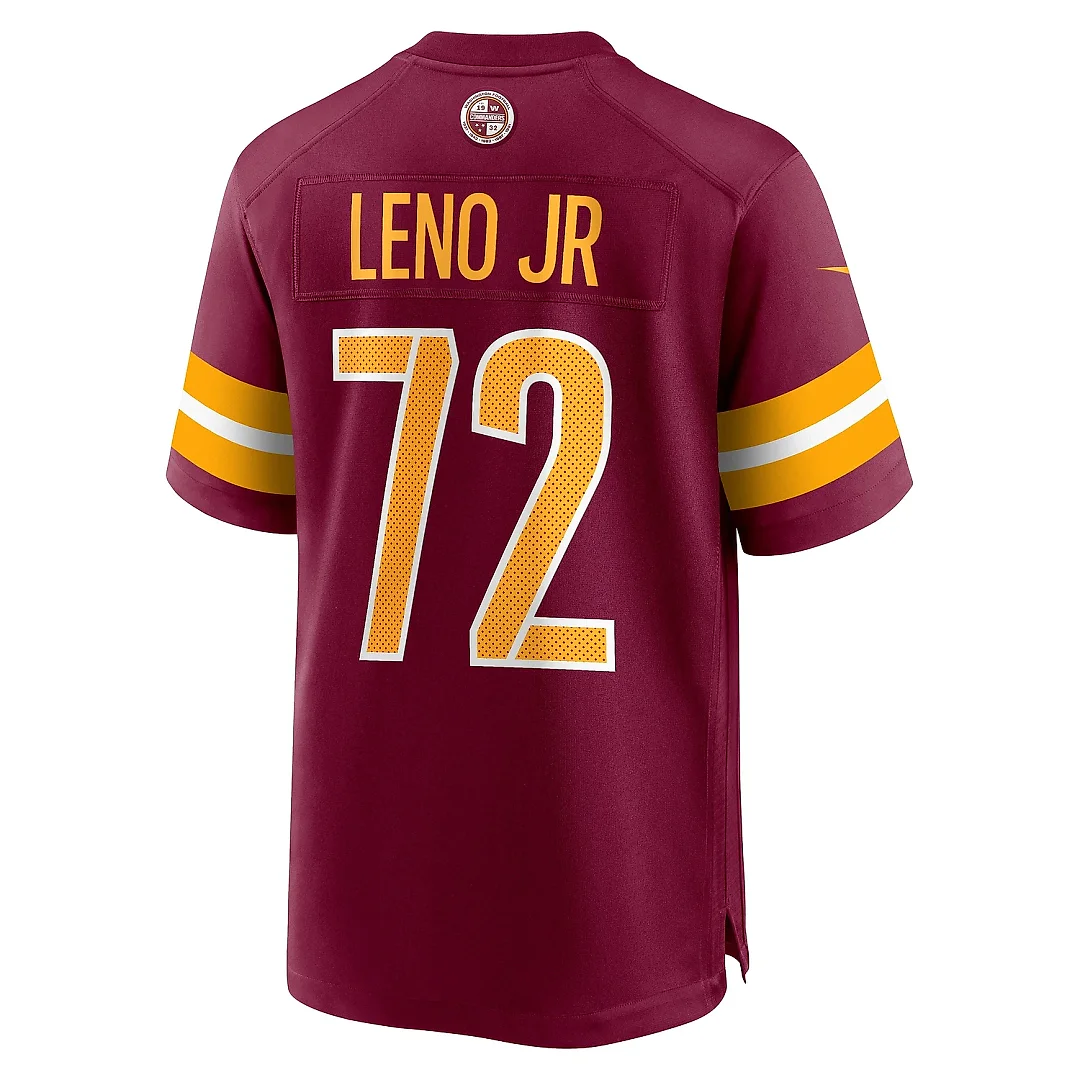 Zennovawear Men's Washington Commanders Charles Leno Jr. Burgundy Home Game Player Jersey