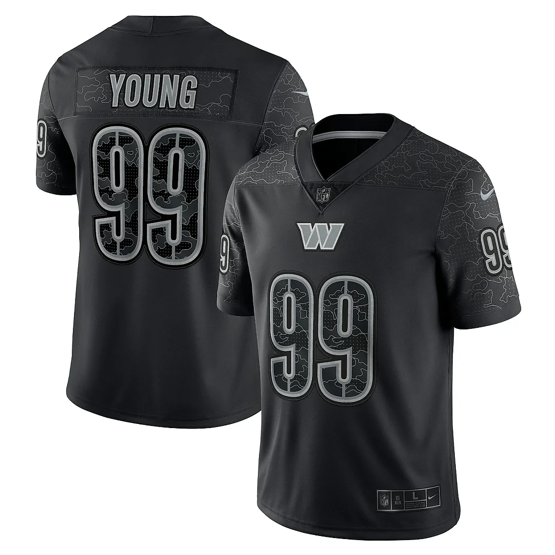 Zennovawear Men's Washington Commanders Chase Young Black RFLCTV Limited Jersey