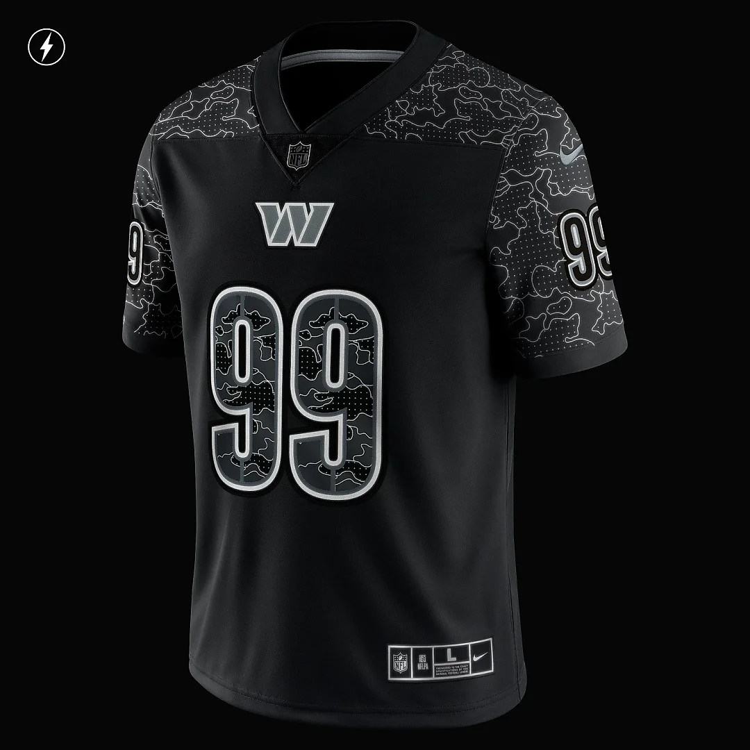 Zennovawear Men's Washington Commanders Chase Young Black RFLCTV Limited Jersey