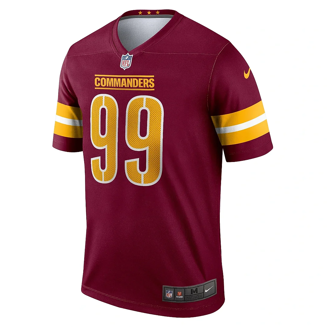 Zennovawear Men's Washington Commanders Chase Young Burgundy Team Legend Player Performance Top