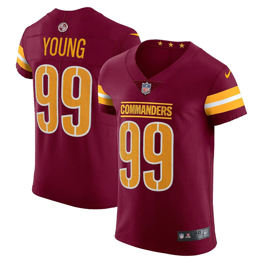Zennovawear Men's Washington Commanders Chase Young Burgundy Vapor Elite Jersey
