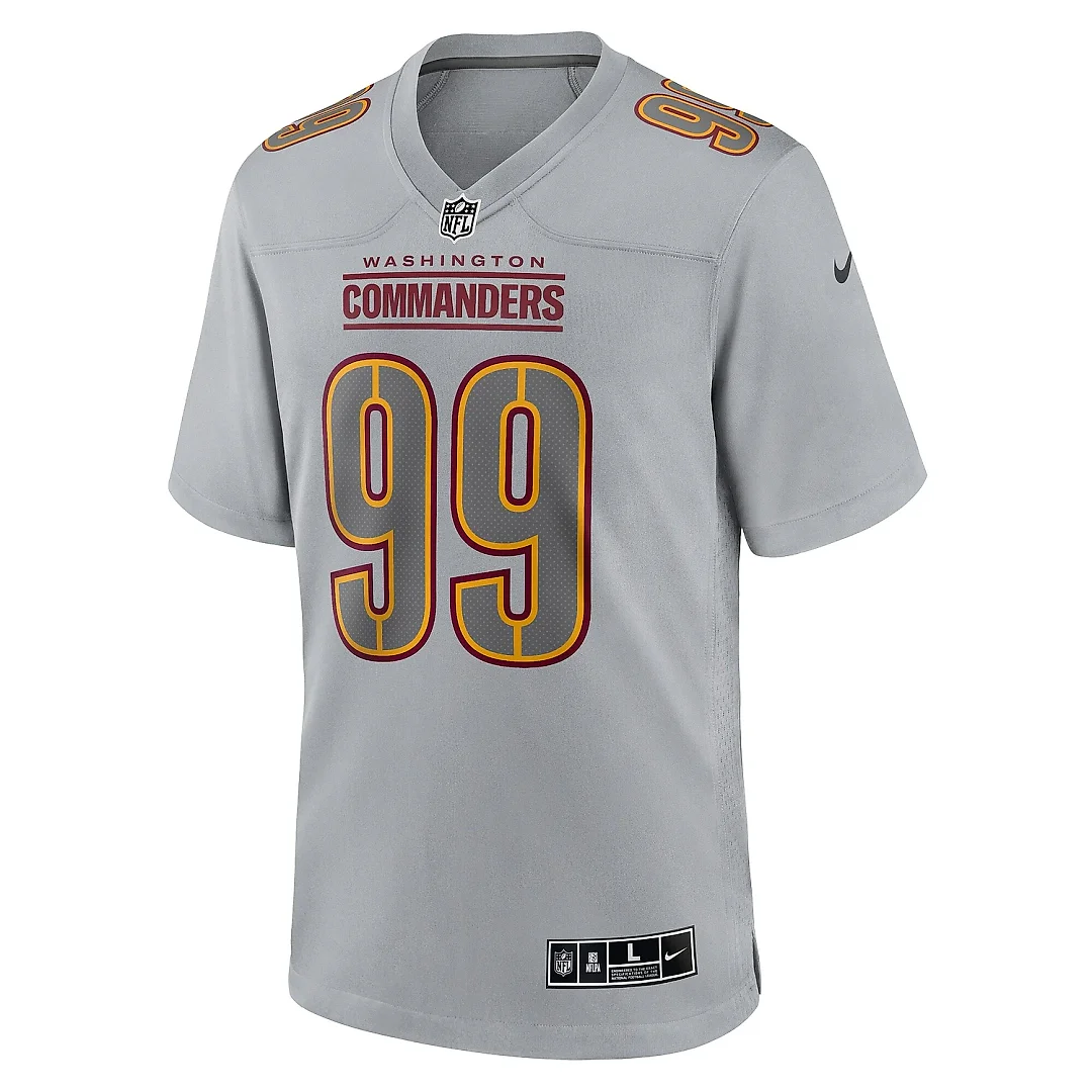 Zennovawear Men's Washington Commanders Chase Young Gray Atmosphere Fashion Game Jersey