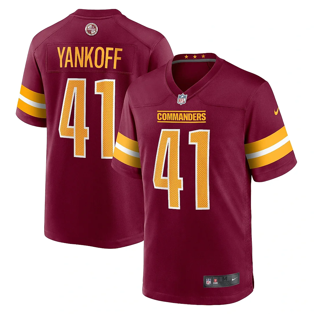 Zennovawear Men's Washington Commanders Colson Yankoff Burgundy Game Jersey