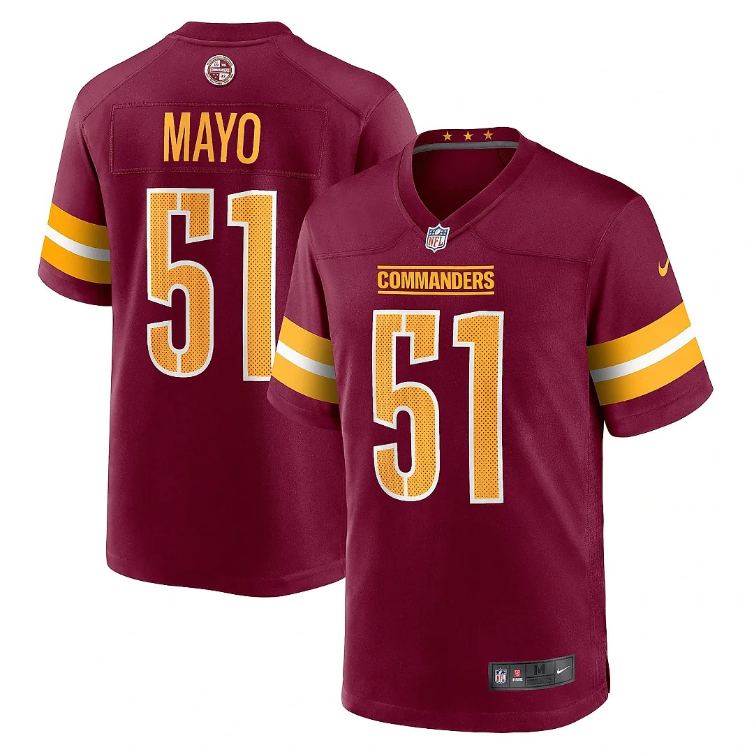 Zennovawear Men's Washington Commanders David Mayo Burgundy Game Player Jersey