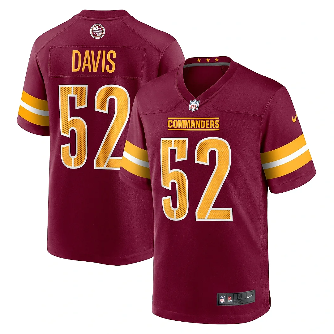 Zennovawear Men's Washington Commanders Jamin Davis Burgundy Game Jersey