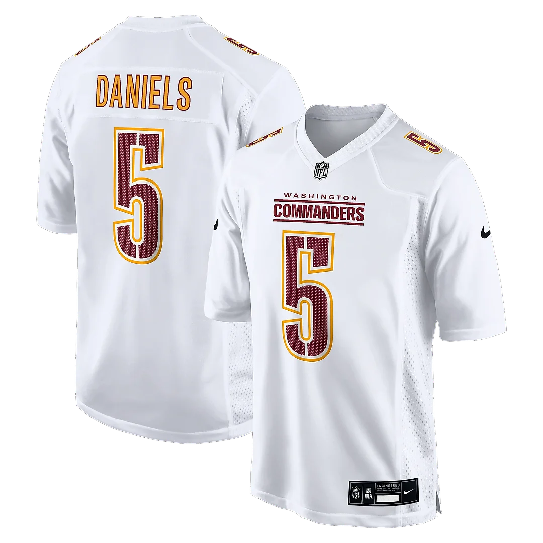 Zennovawear Men's Washington Commanders Jayden Daniels Tundra White Fashion Jersey