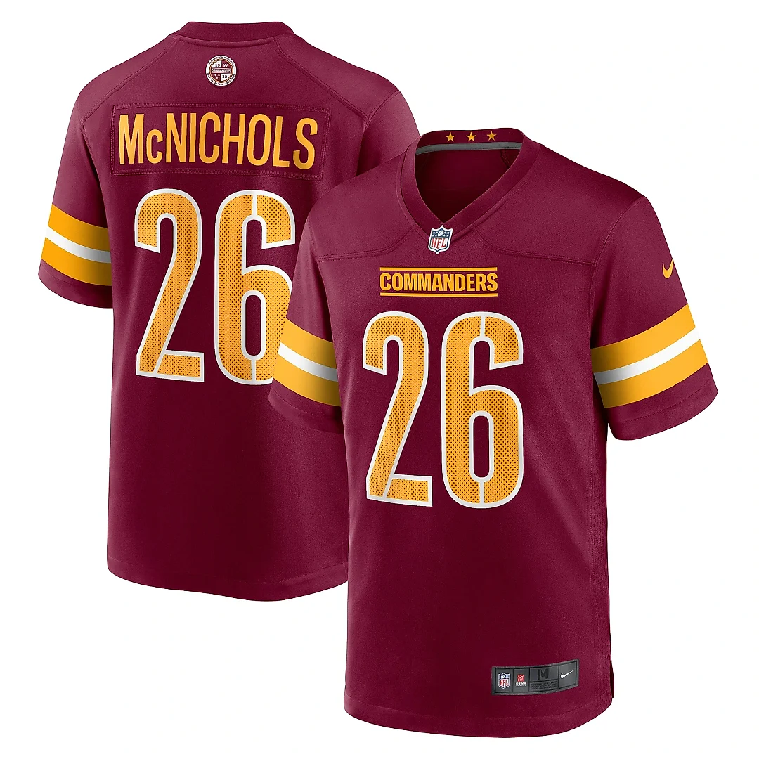 Zennovawear Men's Washington Commanders Jeremy McNichols Burgundy Game Jersey