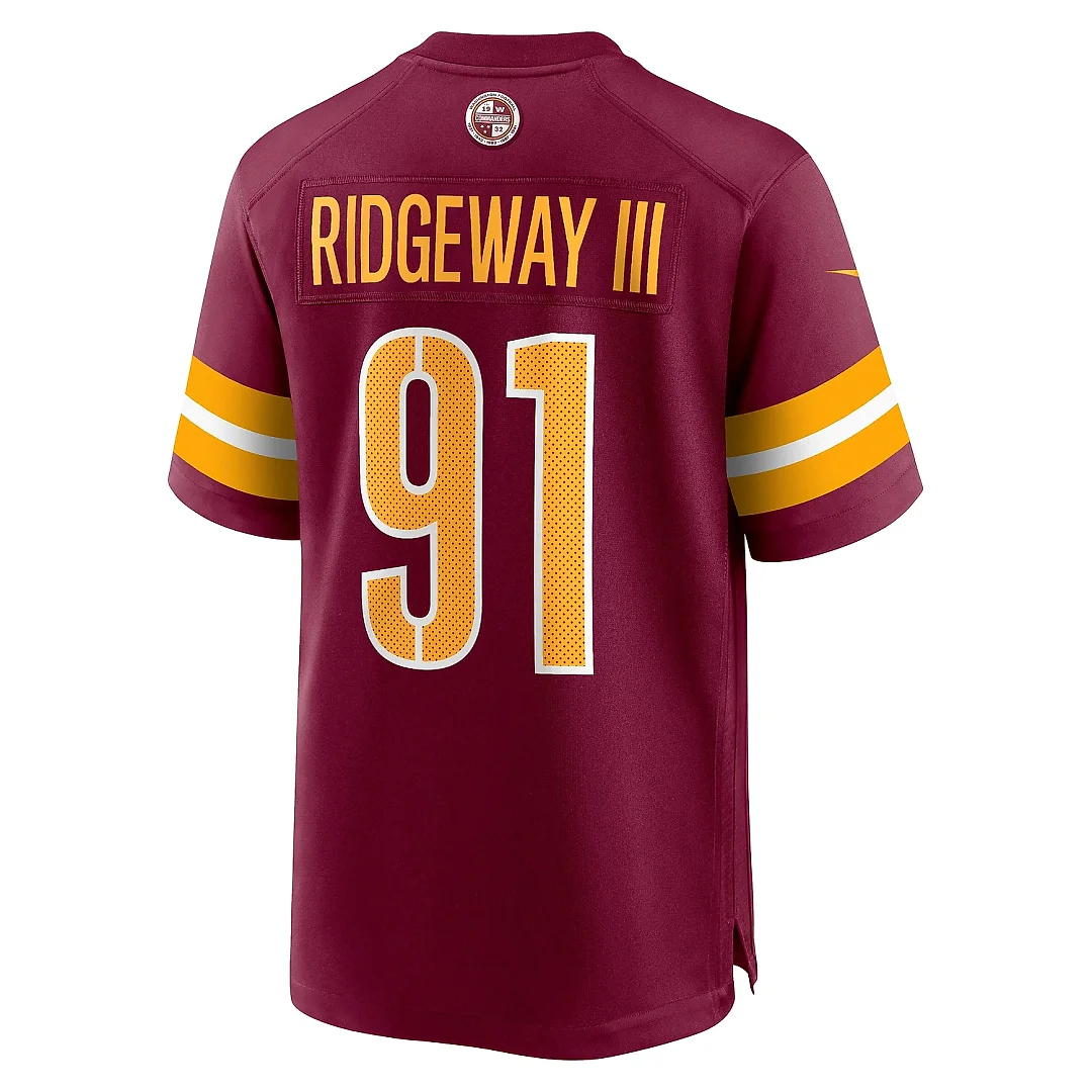 Zennovawear Men's Washington Commanders John Ridgeway Burgundy Game Jersey