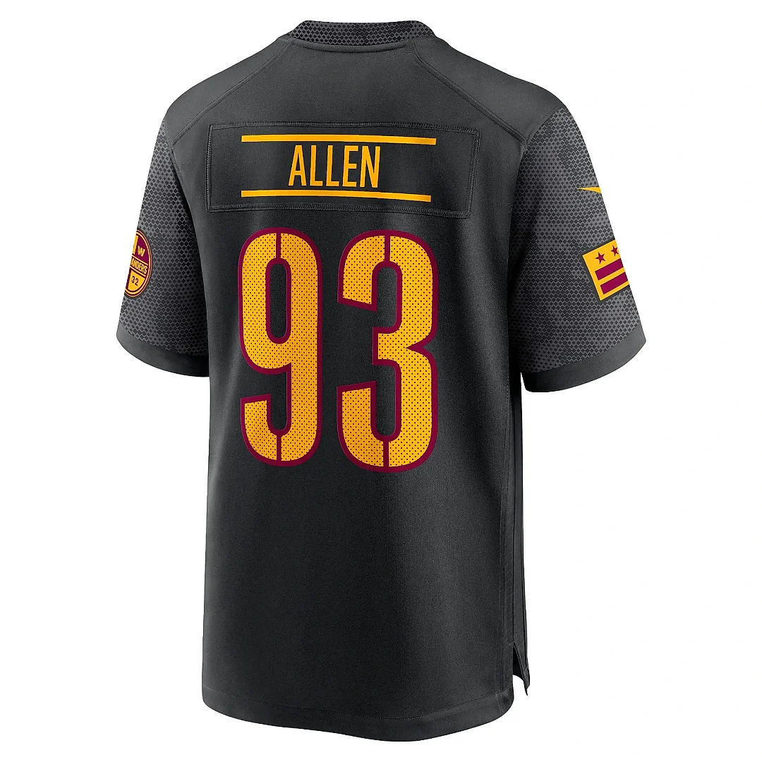 Zennovawear Men's Washington Commanders Jonathan Allen Black Alternate Game Player Jersey