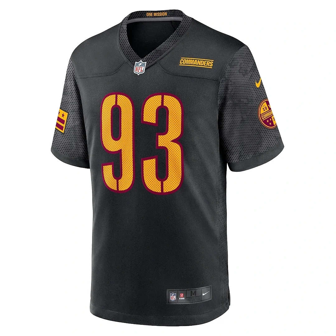 Zennovawear Men's Washington Commanders Jonathan Allen Black Alternate Game Player Jersey