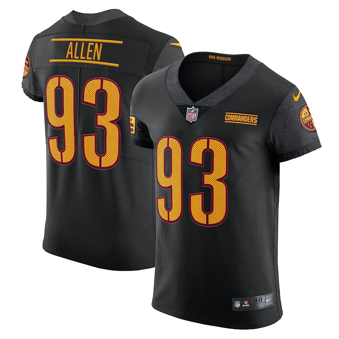 Zennovawear Men's Washington Commanders Jonathan Allen Black Alternate Vapor Elite Jersey
