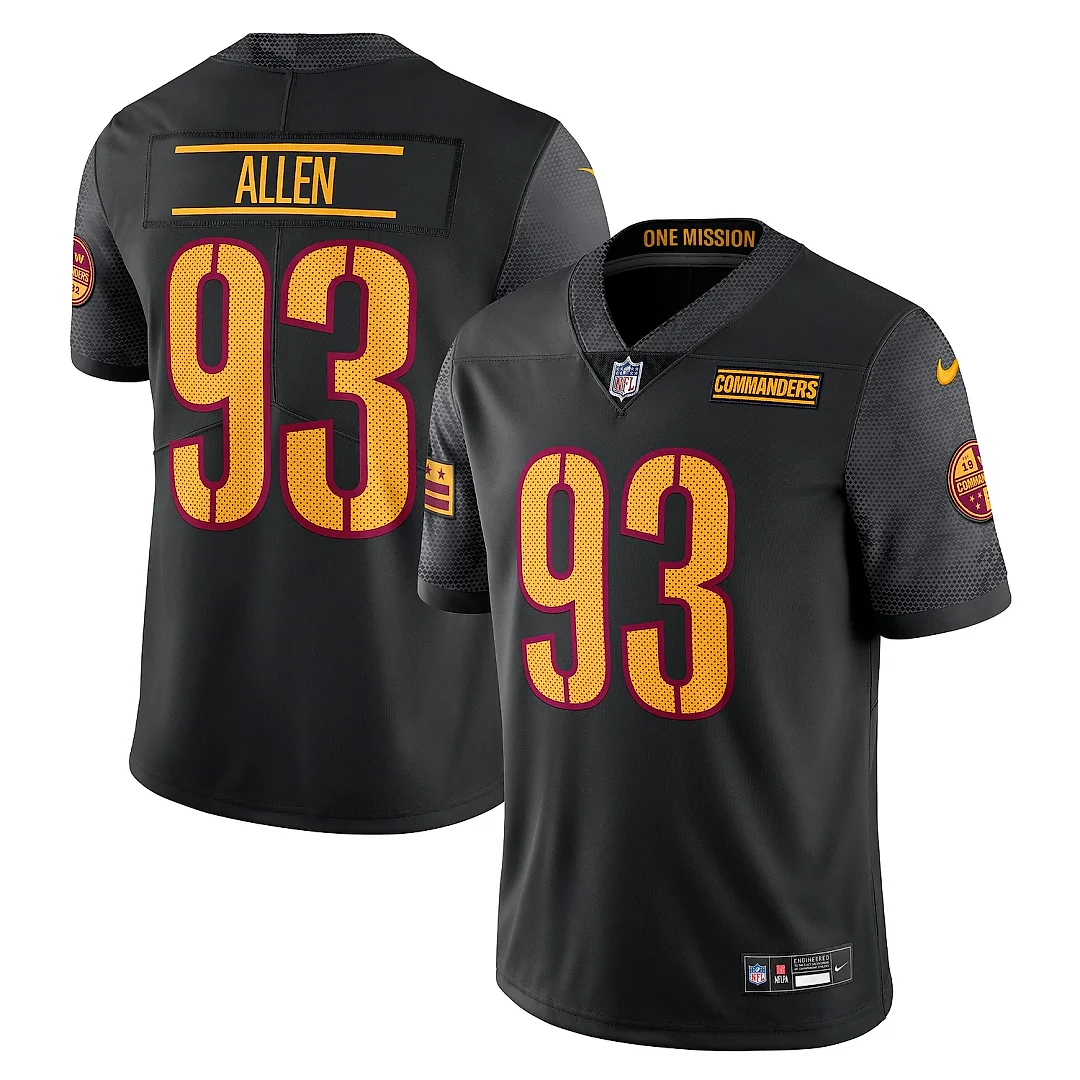 Zennovawear Men's Washington Commanders Jonathan Allen Black Alternate Vapor Untouchable Limited Jersey