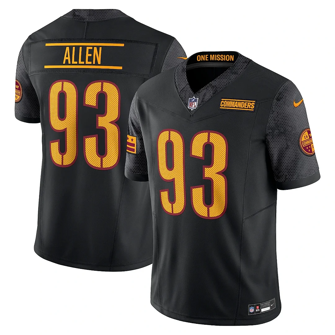 Zennovawear Men's Washington Commanders Jonathan Allen Black Alternate Vapor F.U.S.E. Limited Jersey