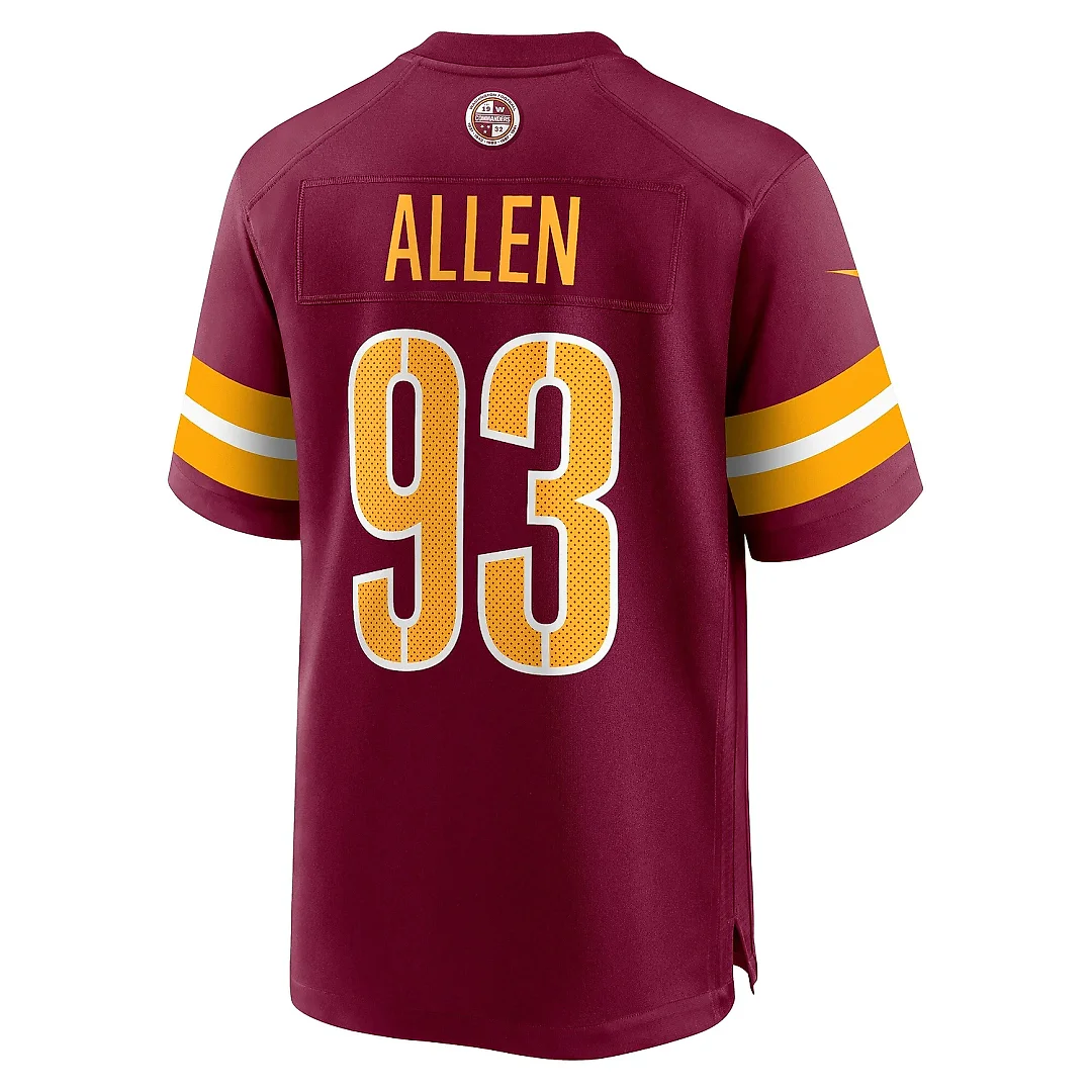 Zennovawear Men's Washington Commanders Jonathan Allen Burgundy Player Game Jersey