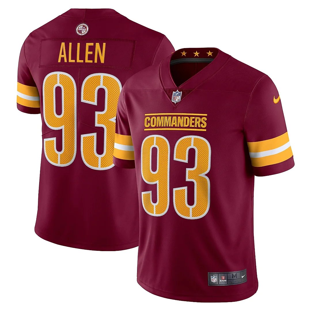 Zennovawear Men's Washington Commanders Jonathan Allen Burgundy Vapor Limited Jersey