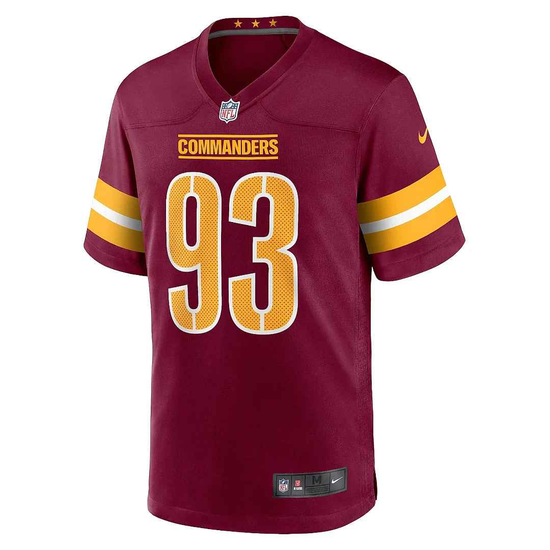 Zennovawear Men's Washington Commanders Jonathan Allen Burgundy Game Jersey