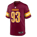 Zennovawear Men's Washington Commanders Jonathan Allen Burgundy Game Jersey