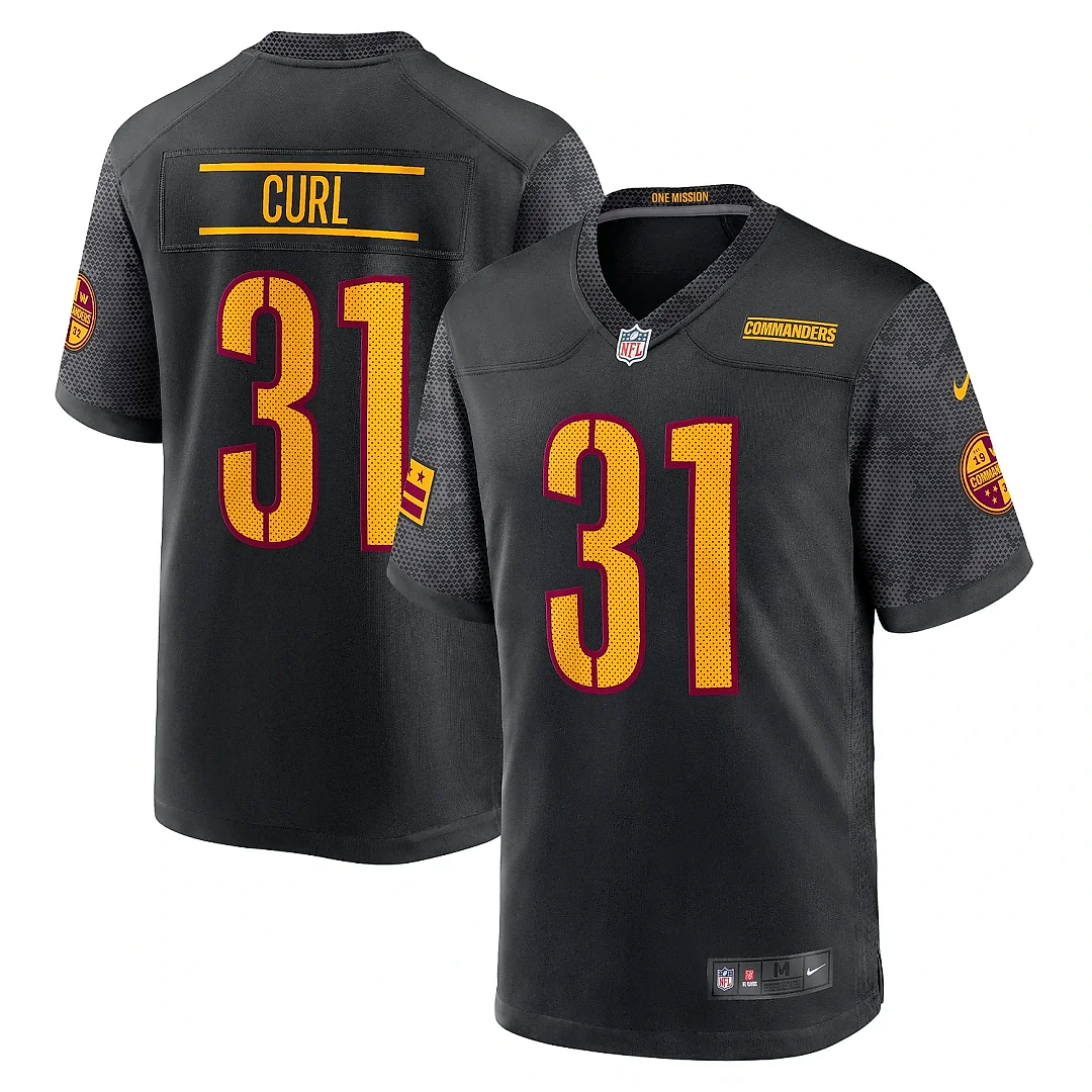 Zennovawear Men's Washington Commanders Kamren Curl Black Alternate Game Player Jersey