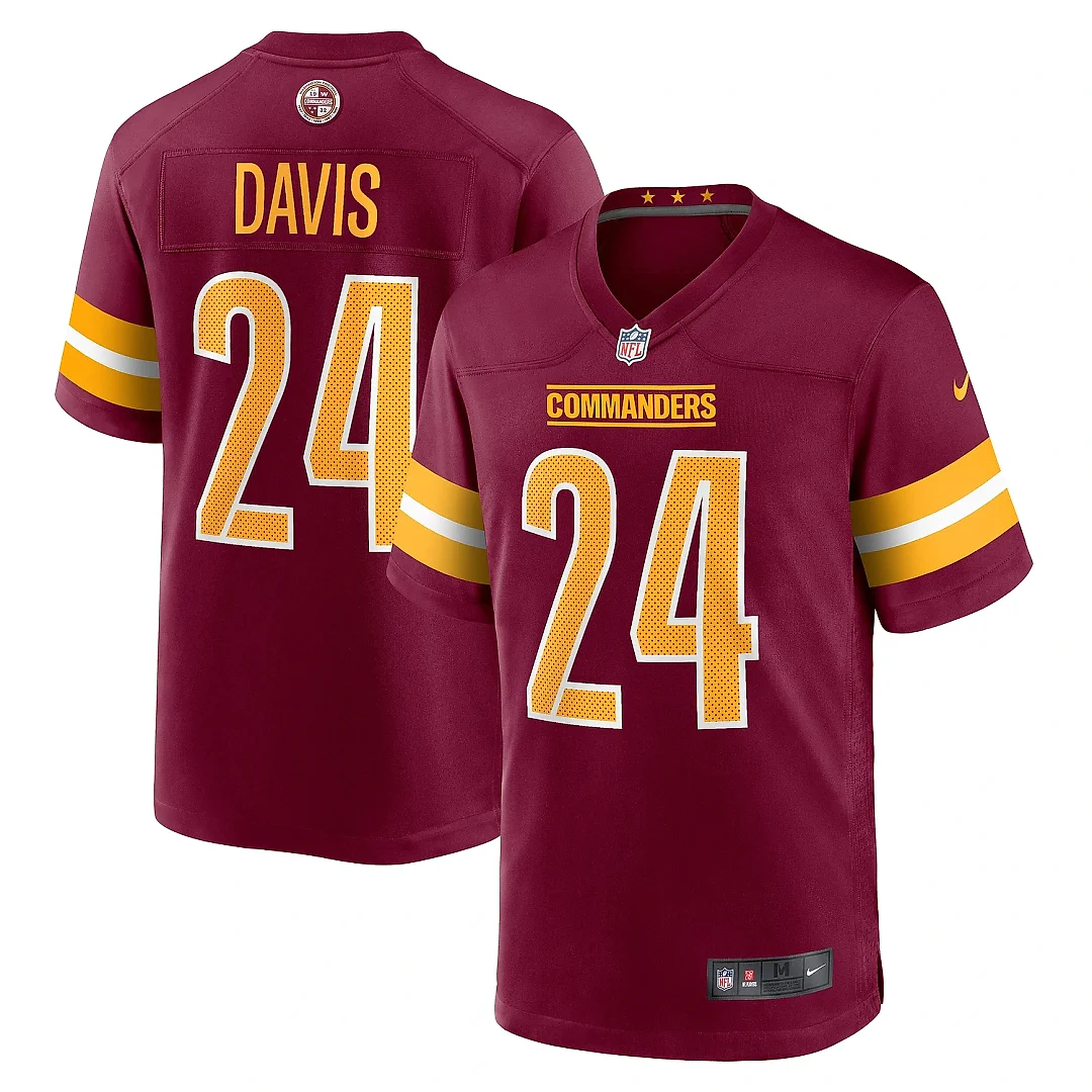Zennovawear Men's Washington Commanders Michael Davis Burgundy Game Jersey