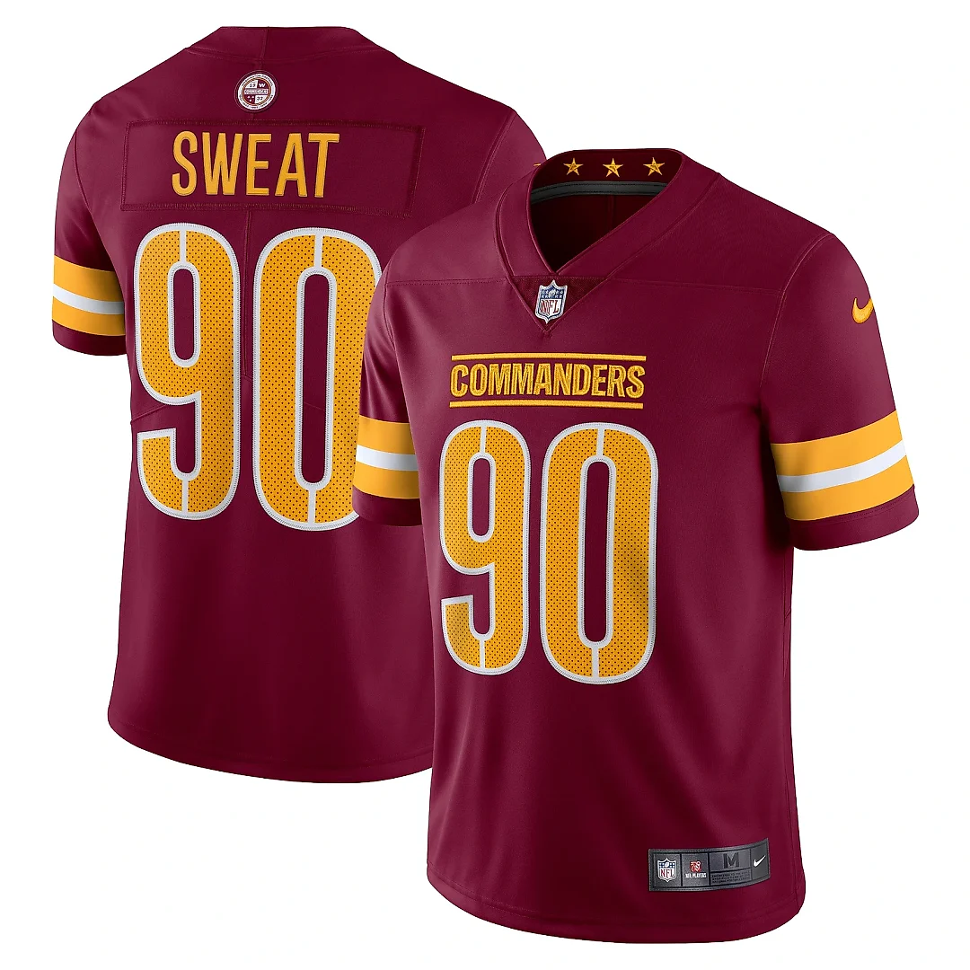 Zennovawear Men's Washington Commanders Montez Sweat Burgundy Vapor Limited Jersey