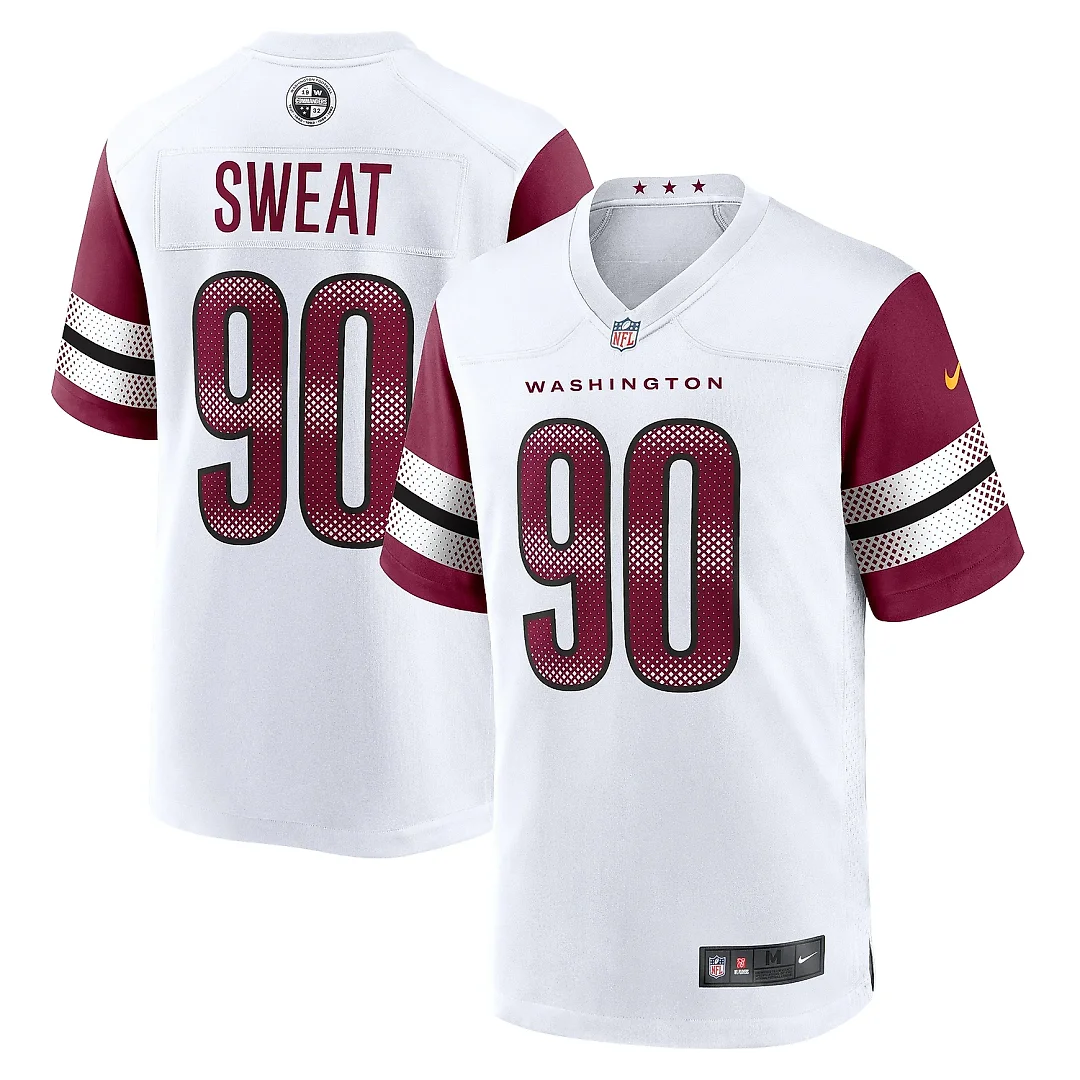 Zennovawear Men's Washington Commanders Montez Sweat White Game Jersey
