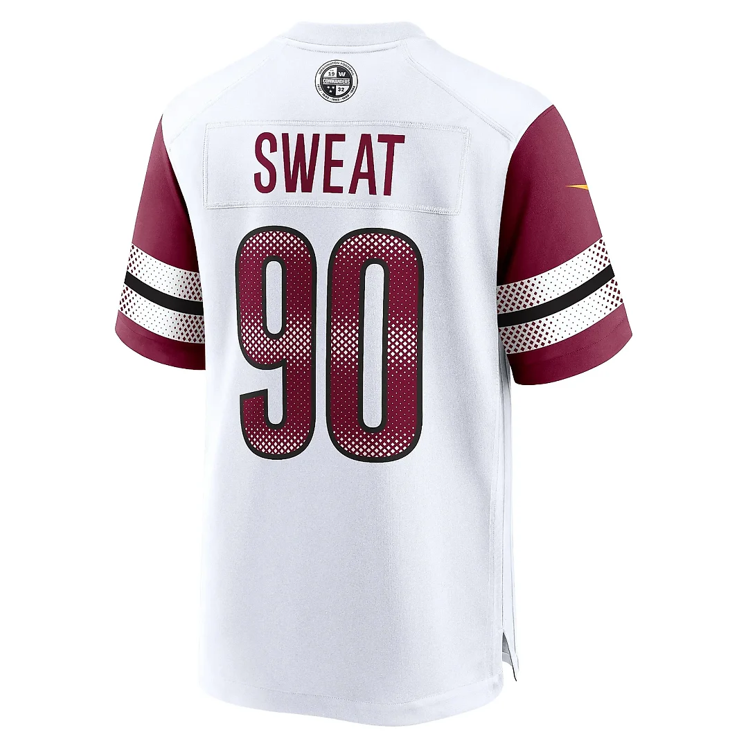 Zennovawear Men's Washington Commanders Montez Sweat White Game Jersey