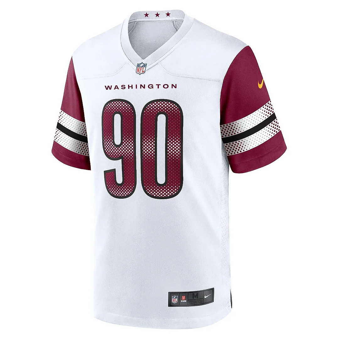 Zennovawear Men's Washington Commanders Montez Sweat White Game Jersey