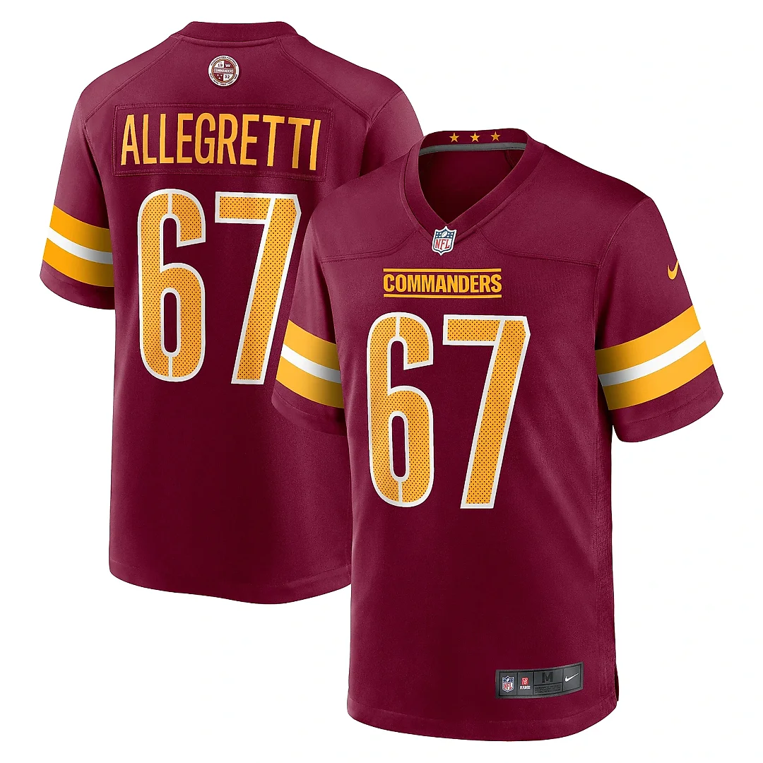 Zennovawear Men's Washington Commanders Nick Allegretti Burgundy Game Jersey