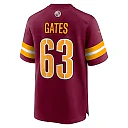 Zennovawear Men's Washington Commanders Nick Gates Burgundy Game Player Jersey