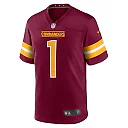 Zennovawear Men's Washington Commanders Number 1 Dad Burgundy Game Jersey