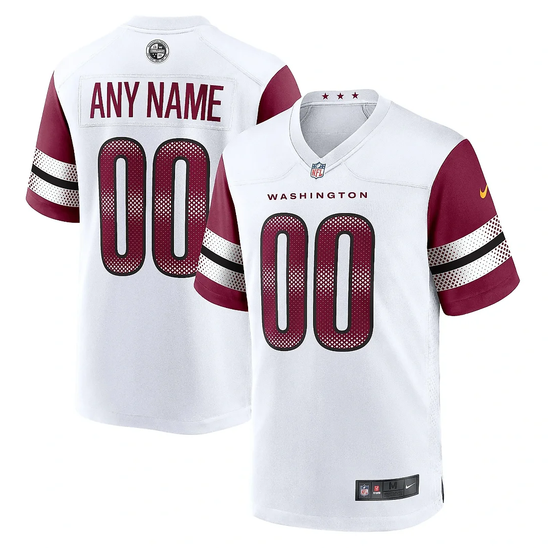 Zennovawear Men's Washington Commanders White Game Custom Player Jersey