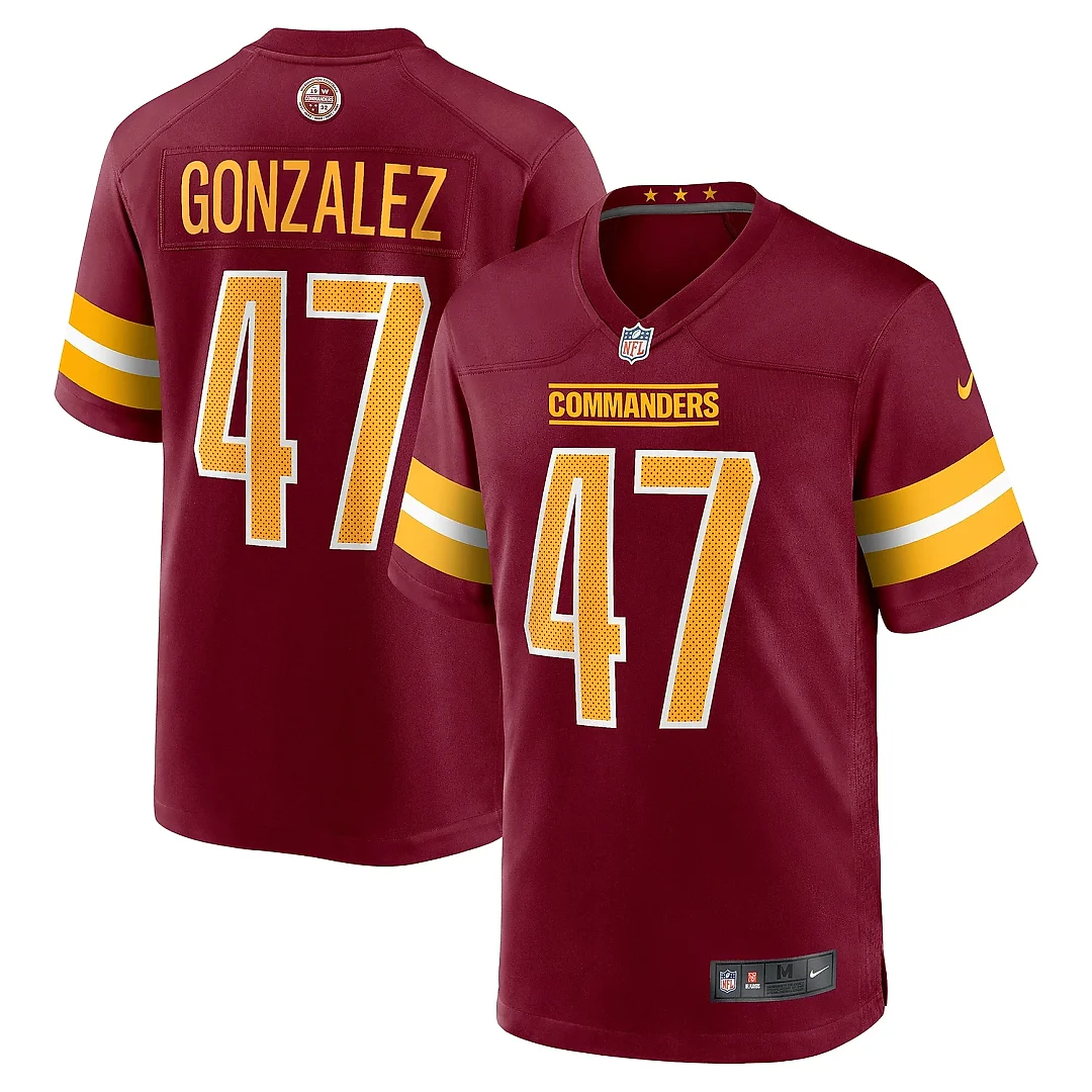 Zennovawear Men's Washington Commanders Zane Gonzalez Burgundy Game Jersey