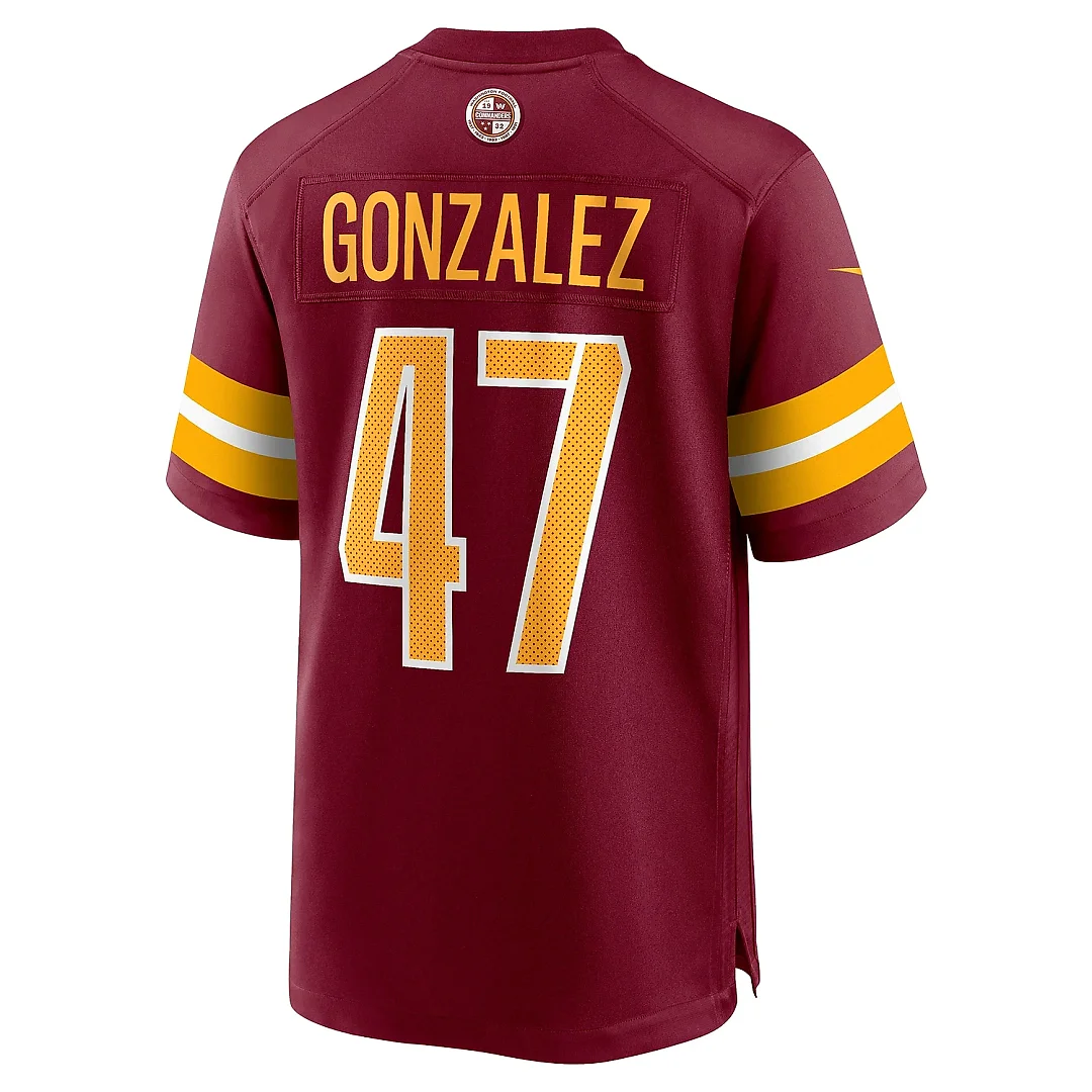Zennovawear Men's Washington Commanders Zane Gonzalez Burgundy Game Jersey
