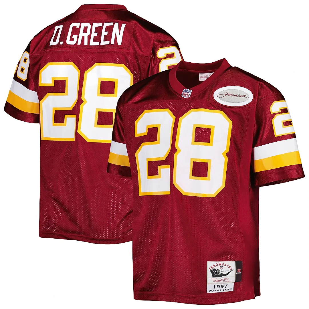 Zennovawear Men's Washington Football Team 1997 Darrell Green Mitchell & Ness Burgundy Throwback Retired Player Jersey