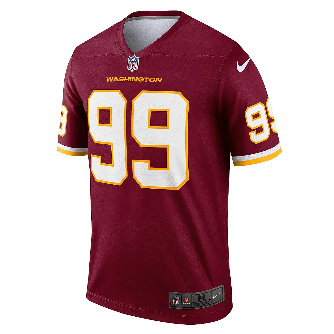 Zennovawear Men's Washington Football Team Chase Young Burgundy Team Legend Player Performance Top