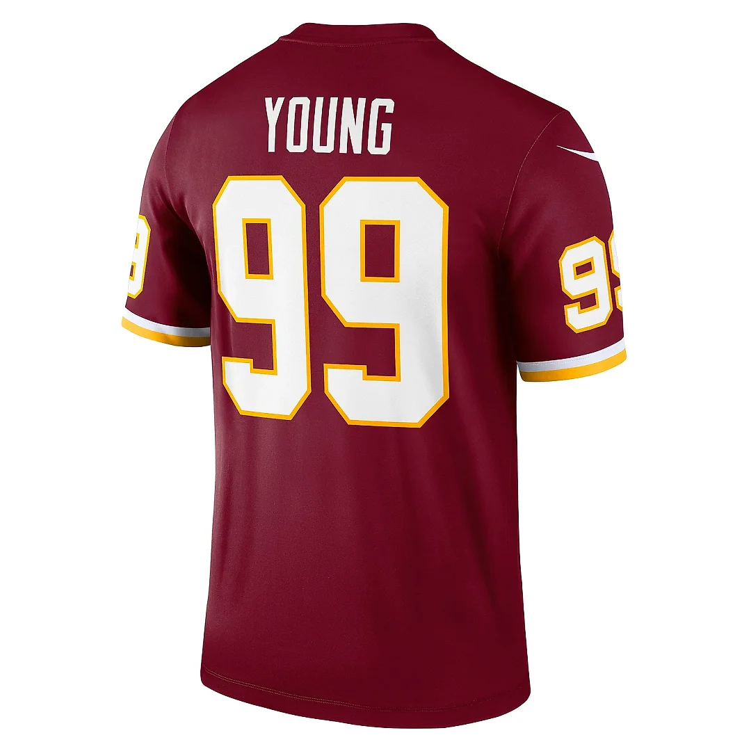 Zennovawear Men's Washington Football Team Chase Young Burgundy Team Legend Player Performance Top