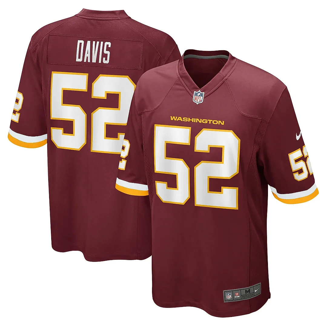 Zennovawear Men's Washington Football Team Jamin Davis Burgundy Game Jersey