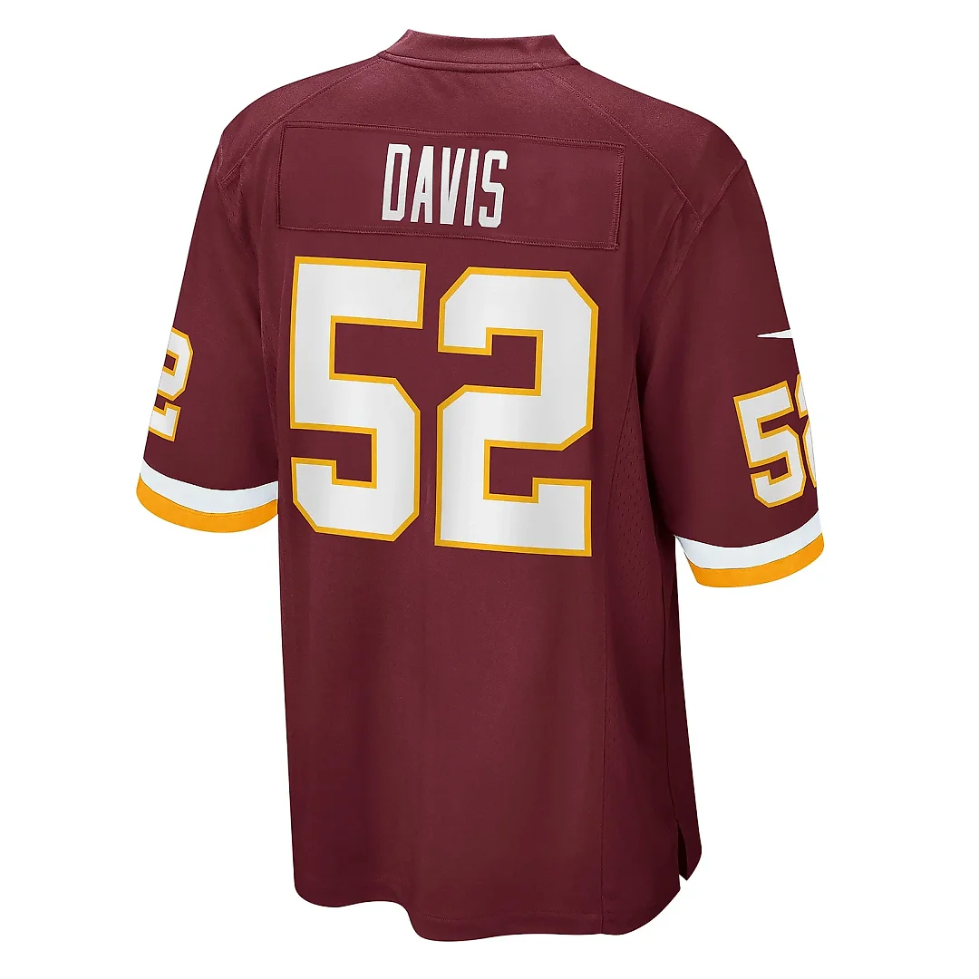 Zennovawear Men's Washington Football Team Jamin Davis Burgundy Game Jersey