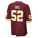 Zennovawear Men's Washington Football Team Jamin Davis Burgundy Game Jersey