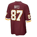 Zennovawear Men's Washington Football Team John Bates Burgundy Game Jersey